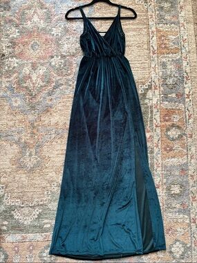 Emerald Green Velvet Maxi Dress
